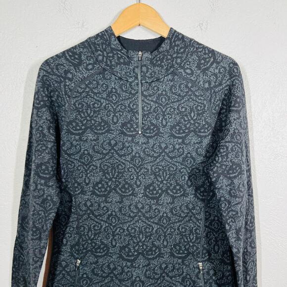 Cynthia Rowley Knit Mock Neck Sheath Dress Long Sleeve Jacquard Black - M - Picture 2 of 5